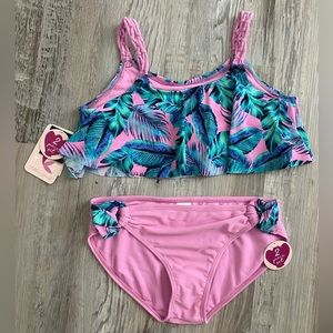 NWT Glitter Beach Girls Bikini Swimsuit size 16